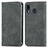 Leather Case Stands Flip Cover Holder S04D for Samsung Galaxy A30 Gray