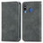 Leather Case Stands Flip Cover Holder S04D for Samsung Galaxy A40s Gray