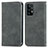 Leather Case Stands Flip Cover Holder S04D for Samsung Galaxy A52 4G Gray