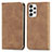 Leather Case Stands Flip Cover Holder S04D for Samsung Galaxy A53 5G Brown