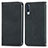 Leather Case Stands Flip Cover Holder S04D for Samsung Galaxy A70S Black