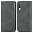 Leather Case Stands Flip Cover Holder S04D for Samsung Galaxy A70S Gray