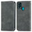 Leather Case Stands Flip Cover Holder S04D for Samsung Galaxy F41 Gray