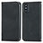 Leather Case Stands Flip Cover Holder S04D for Samsung Galaxy F52 5G Black