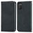 Leather Case Stands Flip Cover Holder S04D for Samsung Galaxy M02s Black