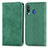 Leather Case Stands Flip Cover Holder S04D for Samsung Galaxy M30 Green