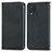 Leather Case Stands Flip Cover Holder S04D for Samsung Galaxy M32 4G Black