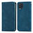 Leather Case Stands Flip Cover Holder S04D for Samsung Galaxy M32 4G Blue