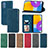 Leather Case Stands Flip Cover Holder S04D for Samsung Galaxy M52 5G