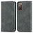 Leather Case Stands Flip Cover Holder S04D for Samsung Galaxy S20 Lite 5G Gray