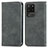 Leather Case Stands Flip Cover Holder S04D for Samsung Galaxy S20 Ultra Gray