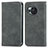 Leather Case Stands Flip Cover Holder S04D for Sharp Aquos R8 Gray