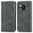 Leather Case Stands Flip Cover Holder S04D for Sharp Aquos R8s Gray