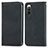 Leather Case Stands Flip Cover Holder S04D for Sony Xperia 10 IV SOG07 Black