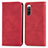 Leather Case Stands Flip Cover Holder S04D for Sony Xperia 10 IV SOG07 Red