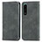 Leather Case Stands Flip Cover Holder S04D for Sony Xperia 5 IV Gray