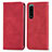 Leather Case Stands Flip Cover Holder S04D for Sony Xperia 5 IV Red