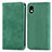 Leather Case Stands Flip Cover Holder S04D for Sony Xperia Ace III Green