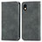 Leather Case Stands Flip Cover Holder S04D for Sony Xperia Ace III SO-53C Gray
