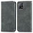 Leather Case Stands Flip Cover Holder S04D for Vivo iQOO U3 5G Gray