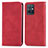 Leather Case Stands Flip Cover Holder S04D for Vivo iQOO Z6 5G Red