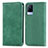 Leather Case Stands Flip Cover Holder S04D for Vivo V21 5G Green