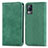 Leather Case Stands Flip Cover Holder S04D for Vivo V21e 4G Green