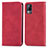 Leather Case Stands Flip Cover Holder S04D for Vivo V21e 4G Red