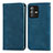 Leather Case Stands Flip Cover Holder S04D for Vivo V23 5G Blue