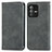 Leather Case Stands Flip Cover Holder S04D for Vivo V23 5G Gray