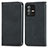 Leather Case Stands Flip Cover Holder S04D for Vivo V23 Pro 5G Black