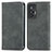 Leather Case Stands Flip Cover Holder S04D for Vivo X70 5G Gray