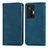 Leather Case Stands Flip Cover Holder S04D for Vivo X70 Pro 5G Blue