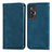 Leather Case Stands Flip Cover Holder S04D for Vivo X70t Blue