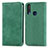 Leather Case Stands Flip Cover Holder S04D for Vivo Y11 Green