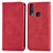 Leather Case Stands Flip Cover Holder S04D for Vivo Y11 Red