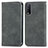 Leather Case Stands Flip Cover Holder S04D for Vivo Y12A Gray