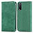 Leather Case Stands Flip Cover Holder S04D for Vivo Y12A Green