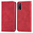 Leather Case Stands Flip Cover Holder S04D for Vivo Y12A Red