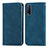 Leather Case Stands Flip Cover Holder S04D for Vivo Y20a Blue