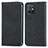 Leather Case Stands Flip Cover Holder S04D for Vivo Y30 5G Black