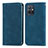 Leather Case Stands Flip Cover Holder S04D for Vivo Y30 5G Blue