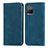 Leather Case Stands Flip Cover Holder S04D for Vivo Y32 4G Blue