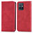 Leather Case Stands Flip Cover Holder S04D for Vivo Y33e 5G Red