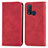 Leather Case Stands Flip Cover Holder S04D for Vivo Y50 Red