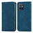 Leather Case Stands Flip Cover Holder S04D for Vivo Y52t 5G Blue