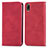 Leather Case Stands Flip Cover Holder S04D for Wiko Jerry 4 Red