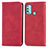 Leather Case Stands Flip Cover Holder S04D for Wiko Power U30 Red