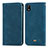 Leather Case Stands Flip Cover Holder S04D for Wiko Y61 Blue