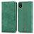 Leather Case Stands Flip Cover Holder S04D for Wiko Y61 Green